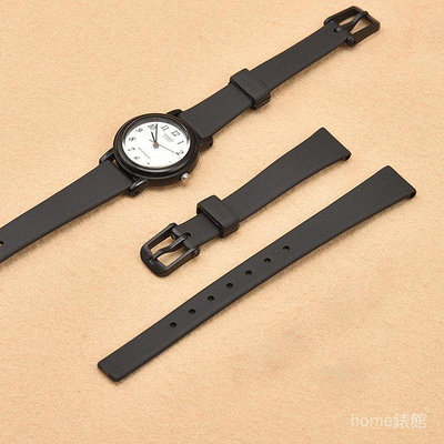新品促銷 適用casio卡西歐手錶LQ-139錶帶女12mm黑色LQ-130替換橡膠錶帶140 可開發票