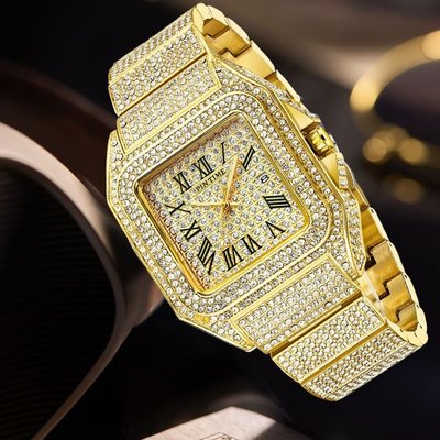 男士手錶 PINTIME/品時手錶女外貿電商跨境時尚鑲鉆滿鉆手錶廠家直銷可