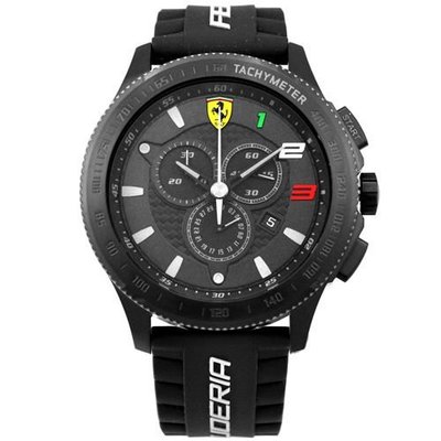 Scuderia Ferrari SF116 法拉利 極限速度 計時橡膠腕錶-48mm (FA0830243)
