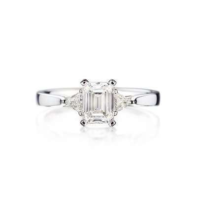 【一克拉祖母綠型鑽石戒指】1 carat GIA Emerald Cut 鑽戒 簡約時尚婚戒【A&J】