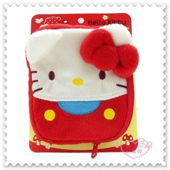 ♥小公主日本精品♥ Hello Kitty 大臉 立體 蝴蝶結 紅色 暖手包 內附一次性使用暖暖包 333005706