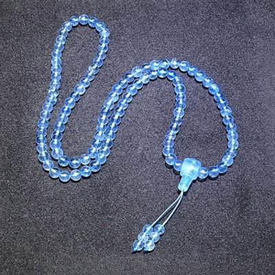 【熱銷精選】原創海藍寶石手鏈108顆佛珠項鏈男女款藍色水晶助學業毛衣鏈手串