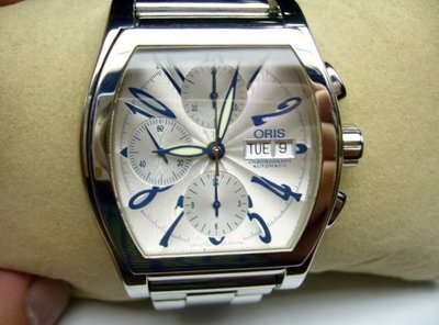 [吉宏精品交流中心]ORIS 豪利時 不鏽鋼 三眼 計時碼錶