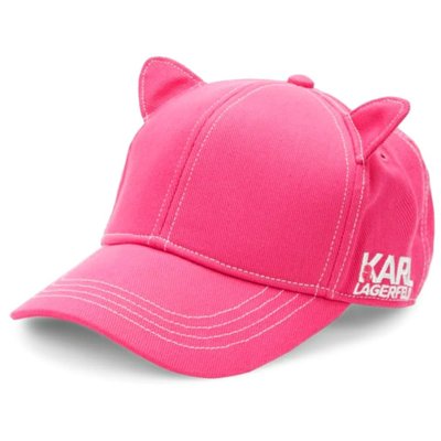 【AYW】KARL LAGERFELD IKONIK CAP 卡爾 拉格斐 老佛爺 貓耳造型 老帽 棒球帽 鴨舌帽 粉色