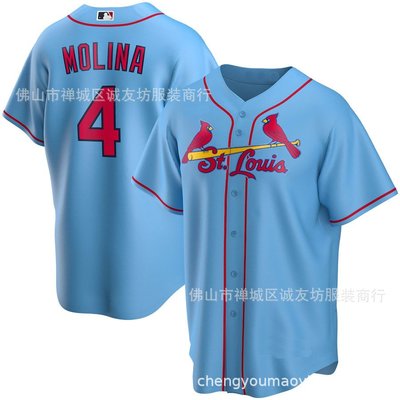現貨球衣運動背心紅雀 4 藍色 球迷 Molina 刺繡棒球服球衣 MLB baseball Jersey