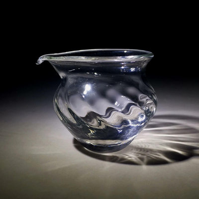 日本江戶硝子匠人手作水晶玻璃旋紋公道杯分茶器