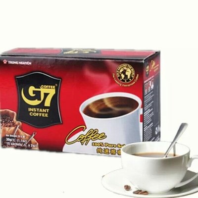 越南進口中原G7無糖無奶速溶黑咖啡包(2gx15小包，30/g)。（現貨商品）