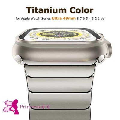 蝴蝶扣不鏽鋼錶帶 適用蘋果手錶 Apple Watch Ultra 49金屬錶帶-Princess可可