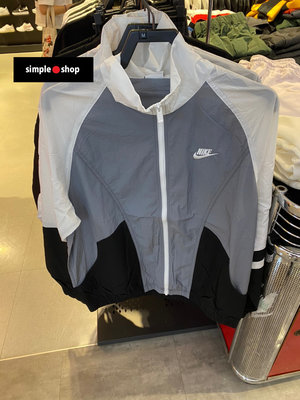 【Simple Shop】NIKE 運動外套 立領外套 復古 運動外套 薄款外套 白灰色 DD6171-065