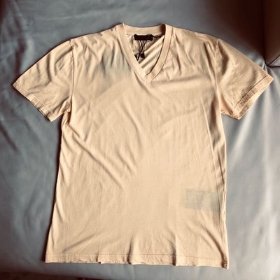 [品味人生2] 保證全新正品 Prada 黃色 V領 短T 短袖T恤  絲光棉  SIZE  S   M