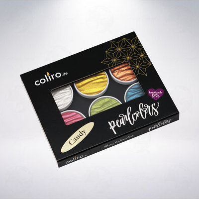 德國 Coliro Watercolor Palette 馬口鐵盒裝珠光水彩粉餅組: 糖果/Candy