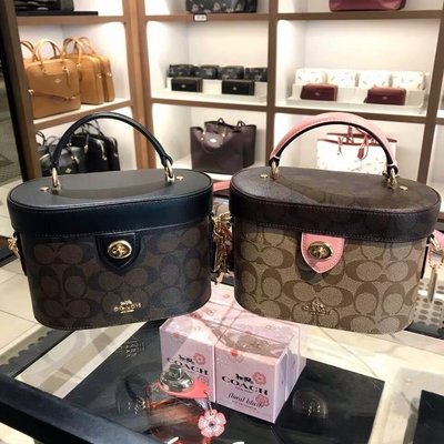 小皮美國正品代購 COACH 76714 78277 新款女士水桶包 經典C字底紋化妝包 手提包 單肩斜挎包 附購證