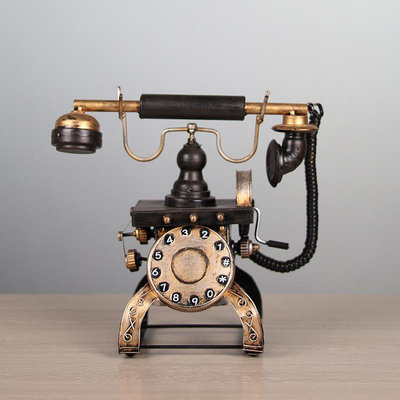 現貨創意擺件復古老式電話機模型6070年代懷舊老物件陳列裝飾擺件拍照攝影道具