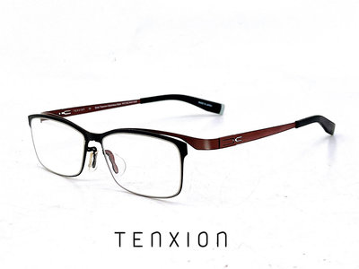 【本閣】TENXION TNR01 日本製超輕薄鋼無螺絲光學方框眼鏡 德國紅點設計大獎 消光黑/酒紅色 ic眼鏡雙層造型