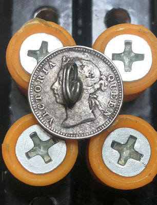 【二手】 香港維多利亞五仙銀幣 疑似1888年  有焊點 品相如圖 按1742 錢幣 紙幣 硬幣【經典錢幣】