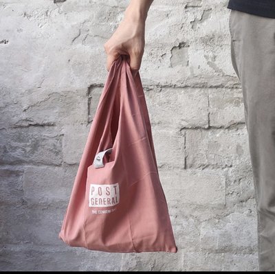 日本 post general 輕便易收納購物袋 S 粉色
