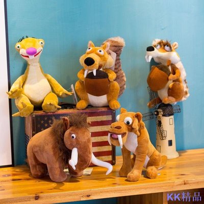 CC小鋪猛獁象袋鼠松鼠樹懶虎冰河世紀卡通玩具公仔毛絨
