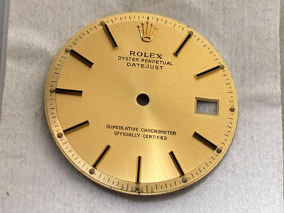 ROLEX 1601 原裝sigma瑪瑙釘面盤 date just 半金錶款WG適用( T SWISS T 原裝老面 )