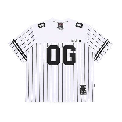 Cover Taiwan 官方直營 OG 嘻哈 球衣 寬鬆 Oversize 條紋 美式 白色 黑色 大尺碼 (預購)