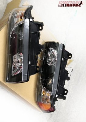 寶馬BMW E36 92~98年 黑框R8 日行燈眉魚眼大燈 一組 實品