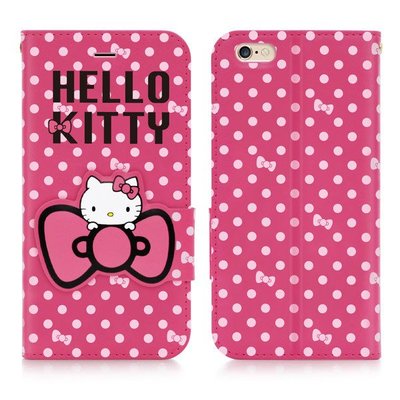 【手機殼專賣店】GOMO Hello Kitty iPhone6 4.7吋可立式摺疊皮套-花蝴蝶系列