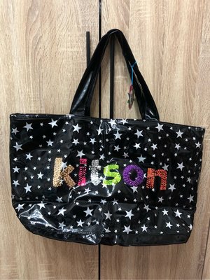 Kitson 漆皮 Logo 星星 亮片 托特包 購物包 購物袋 手提包 美國