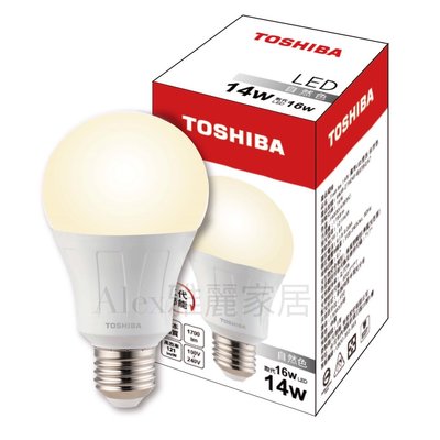 特價【Alex】TOSHIBA 東芝 高效廣角 LED 14W 燈泡 全電壓 三種色溫