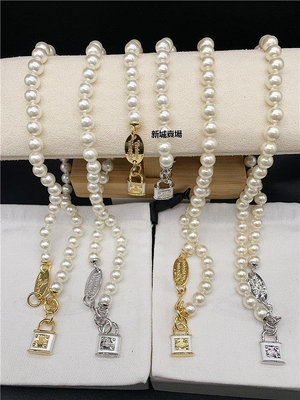 【現貨精選】Vivienne Westwood 金色銀色樹脂 烤漆鎖頭珍珠土星項鏈 手鏈