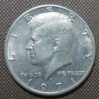 美國1971年約翰-肯尼迪總統1/2美元硬幣2