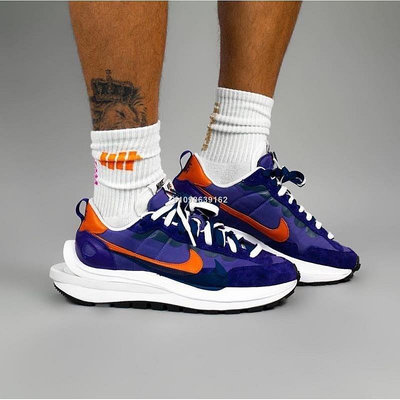 Sacai x Nike Vaporwaffle 紫橘時尚百搭運動慢跑鞋 DD1875-500公司級