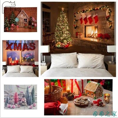 希希之家牆壁裝飾 聖誕樹掛布 christmas 氣氛 ins風 北歐風掛布掛毯 耶誕掛布背景布 聖誕節掛布 牆壁掛毯 牆