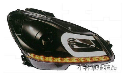 BENZ W204 2012 C250 小改款 日行燈 DRL 大C LED 黑框晶鑽 燈眉魚眼大燈
