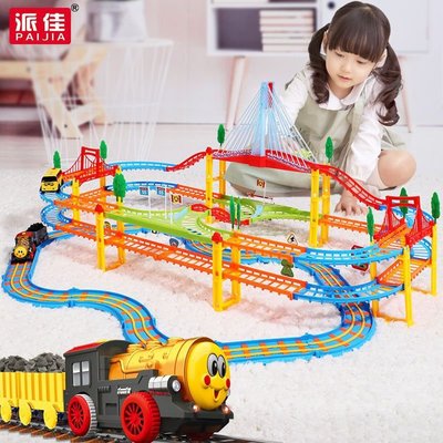 玩具火車 立昕托馬斯小火車軌道套裝兒童電動恰恰男孩百變拼裝特快車玩具