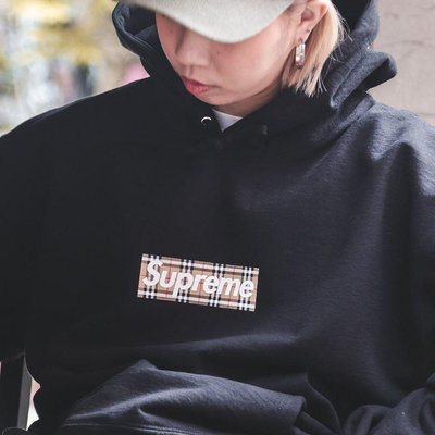 Supreme x Burberry Box Logo Hooded Sweatshirt 長袖 連帽外套 帽T 男女