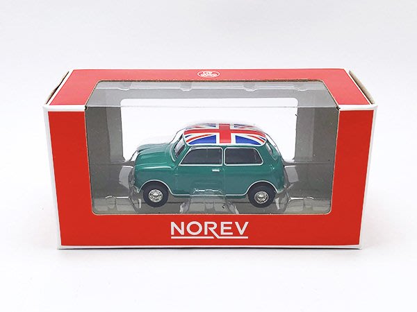 秉田屋】現貨Norev Mini Austin Morris Cooper S 1963 綠/英國旗1/64