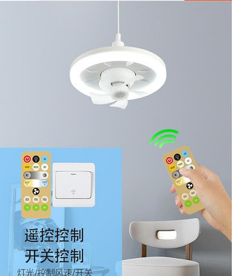 【】led燈泡e27螺口風扇燈搖頭小型吸頂吊扇臥室廚房衛生間節能燈