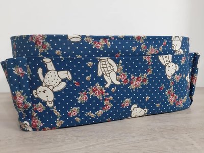 【小茉莉】名牌包Neverfull GM縮口購物包內袋(M40157)專用袋中袋→基本格層+束口→藍玫瑰泰迪熊