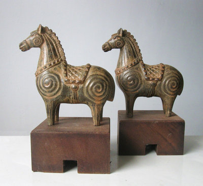 【Wabi Sabi】藝術銅雕迷你馬一對*風水空間擺飾品
