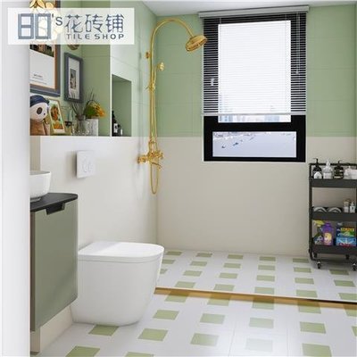 法式牛油果綠色花磚藝術復古衛生間瓷磚300X300廁所浴室*特價優惠
