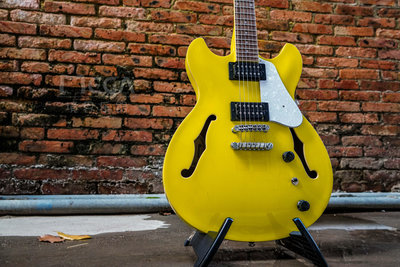 音箱設備Ibanez 依班娜 年新品 AS63 半空心爵士電吉他 檸檬黃色音響配件