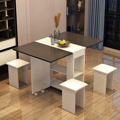 傢用折疊餐桌可移動伸縮長方形簡易小戶型多功能桌 折疊收納桌 壁掛餐桌 展示桌 折疊餐桌 移動餐桌 移動式餐桌