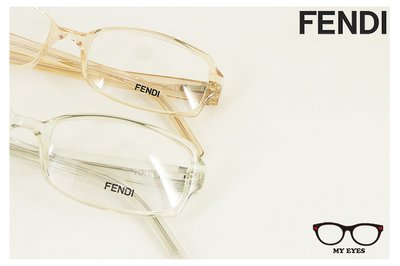 【My Eyes 瞳言瞳語】FENDI 義大利品牌 柔澄色膠框光學眼鏡 清新自然 優雅小水鑽 淺鼻托  (F677R)