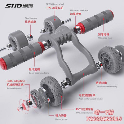 健腹輪SND 施耐德腹肌輪四輪靜音自動回彈家用健腹肌訓練器瘦腹健身器材健美輪