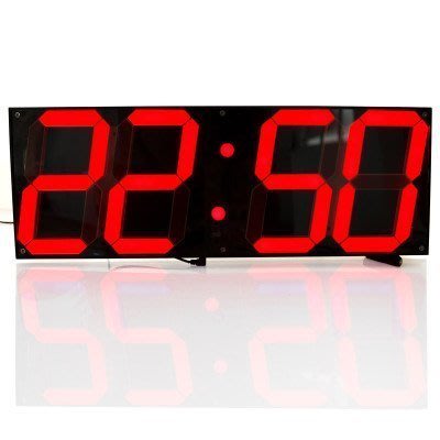 超大尺寸字體LED電子鐘掛鐘客廳 辦公室 商場 大螢幕立體數位時鐘（紅燈黑盒版） 新台幣：2.288元