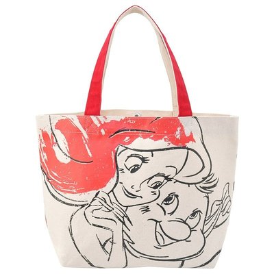 (現貨!日本Disney 小美人魚貝兒DISNEY HUMOROUS STORY手提袋 帆布包 便當包
