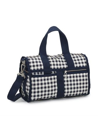 預購 美國 Lesportsac Weekender 藍色格紋款小款旅行袋 手提包 肩背包 斜背包 健身房包 生日禮