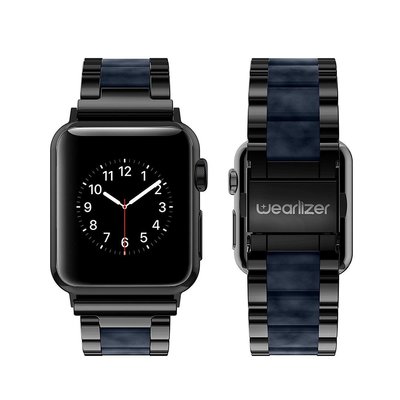【現貨】ANCASE Wearlizer Apple Watch 3/4/5代38/40/42/44mm不銹鋼錶帶黑豹黑