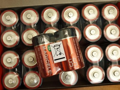 Magicell 碳鋅電池 1號電池 1.5V電池 熱水器專用電池 24入