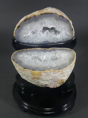 [銀九藝] 水晶瑪瑙聚寶盆 白水晶洞 不含座尺寸~15.5x11.9x7.3cm 淨重~1735g