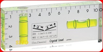 日本EBISU ED-10CLS 水晶式水平尺 15*40*100mm 輕巧便利 隨身型